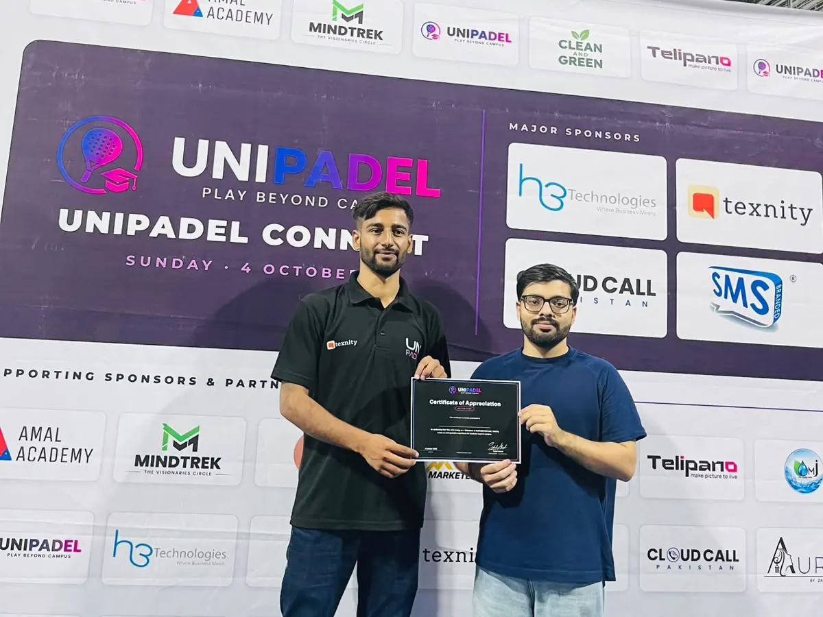 A certificate of appreciation from UniPadel