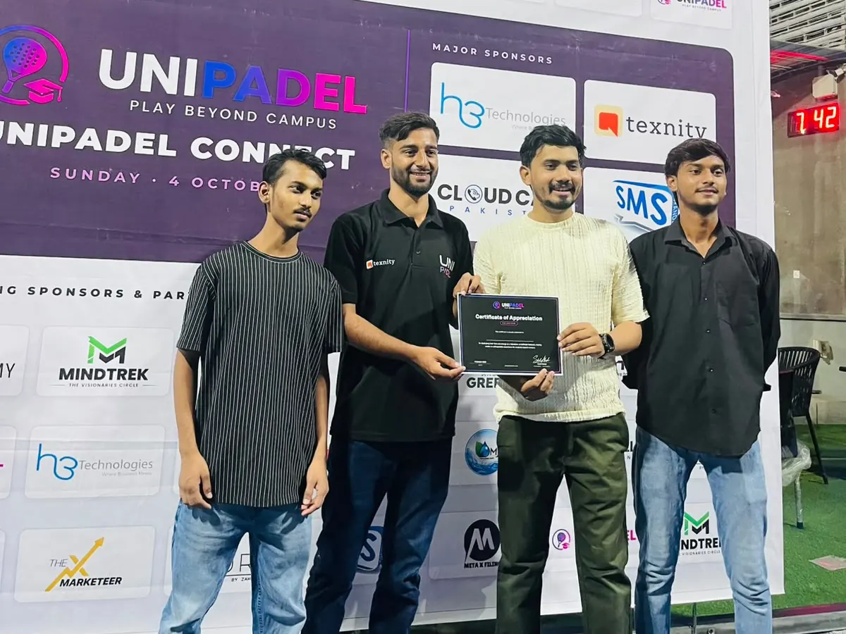 Certificates of appreciation at UniPadel Connect in Karachi