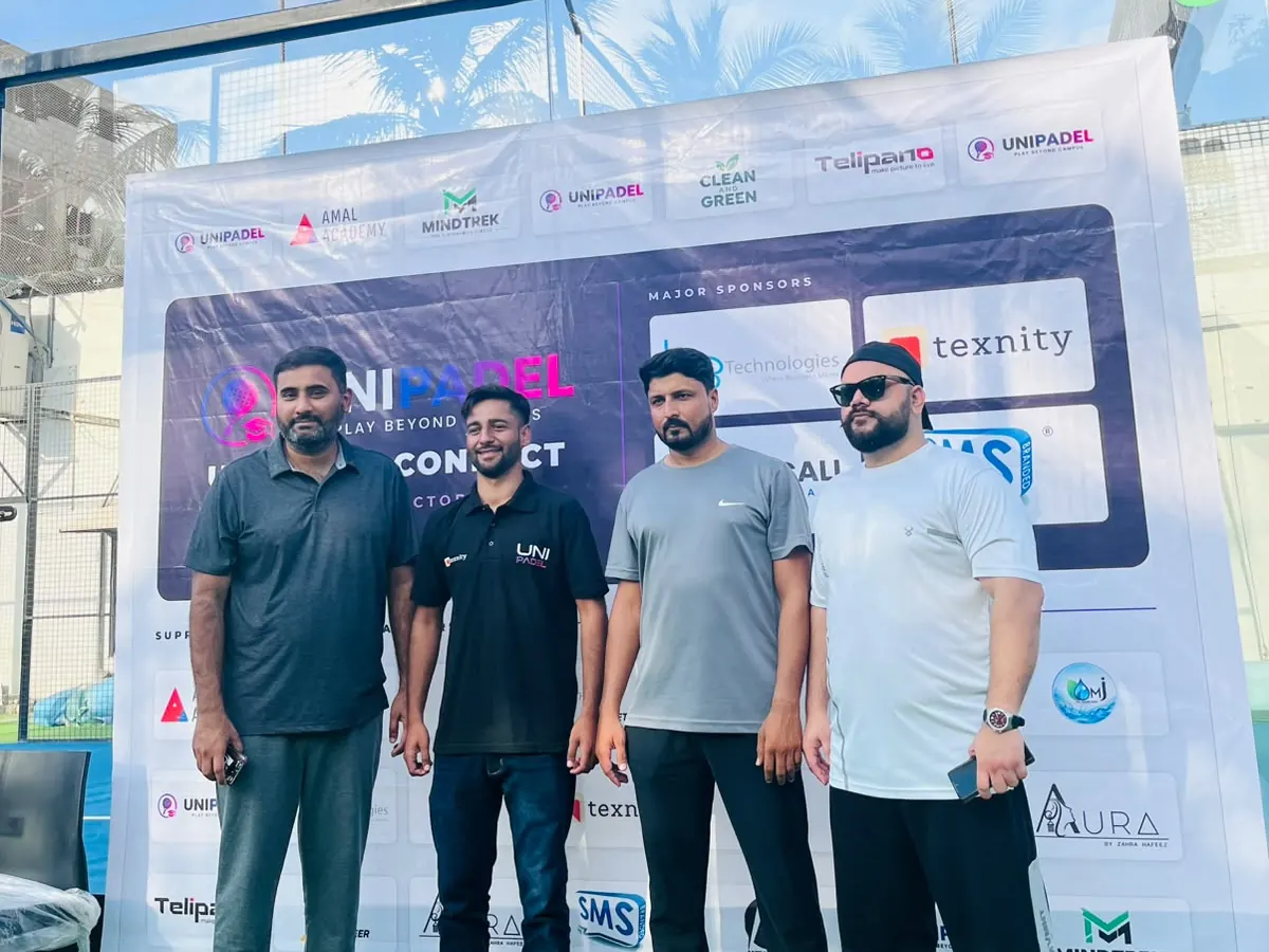 Major sponsors with the UniPadel founder at UniPadel Connect
