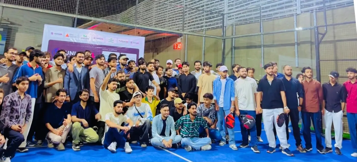 Karachi university students together on the padel court